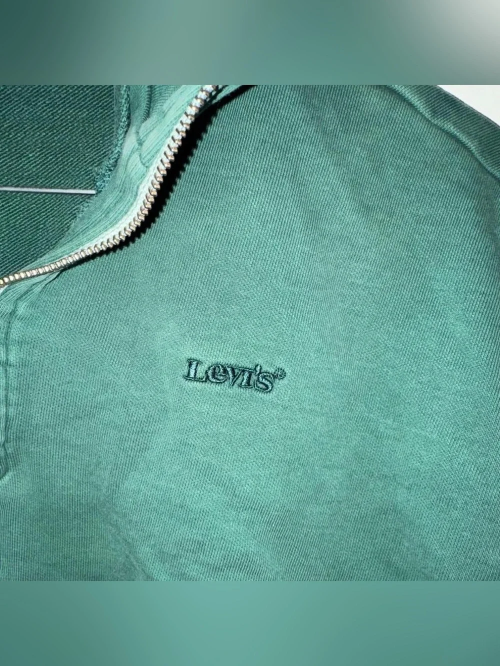 Levi's women’s Green Zip-Neck Pullover Sweater